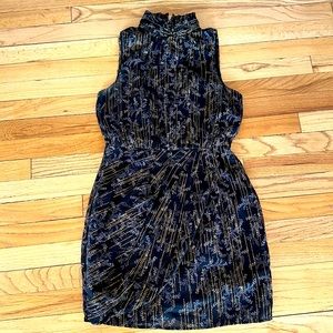 Aqua black multi color dress